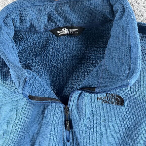 The North Face Sweater Mens Extra Large Blue Pullover Fleece Jacket Waffle 1/4* - Picture 5 of 7